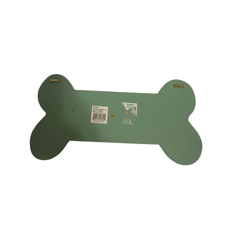 Dog Lover Bone Shaped Wall Plaque Sage Paw Print Quote Sign Pet Gift Decor